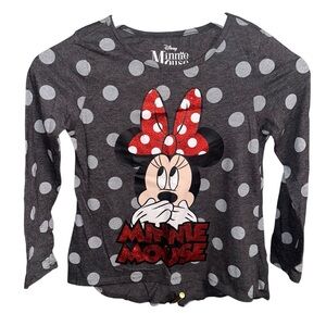 Disney Minnie Mouse Polka Dot Long Sleeve T-shirt Size Girls 7-8
